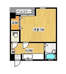 イモーレ真砂 1Kの間取図画像