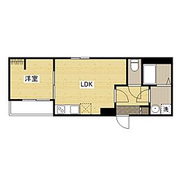 アパート 1LDKの間取図画像