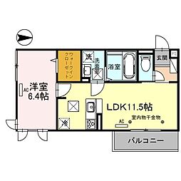Vinculum(ウィンクルム) 1階1LDKの間取り