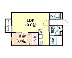 ExcelSquare 1LDKの間取図画像