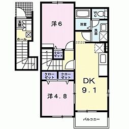 グリーンハイツIKEDAA 2LDKの間取図画像