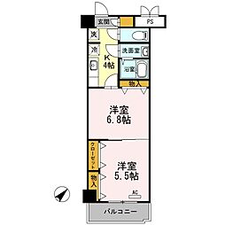 木下鉱産ビル2 2Kの間取図画像