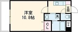 ラムール祇園 1Kの間取図画像