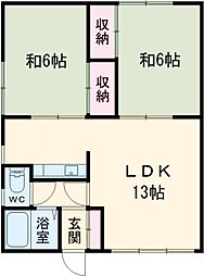 コーポラスV1 2LDKの間取図画像