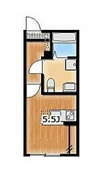 Ambition備後西 3階ワンルームの間取り