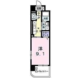 エテルノソーレ 1Kの間取図画像