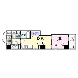 アドア・メディテレーニアン 1DKの間取図画像