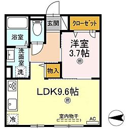Ｏｒｉｏｎ Ａ 2階1LDKの間取り