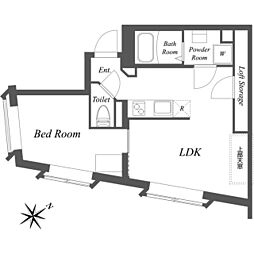 EXAM中目黒III 4階1LDKの間取り