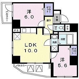 ルナブリランテ浅草 2LDKの間取図画像