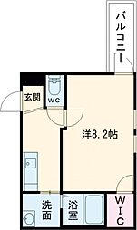 フォーリーブス33D 1Kの間取図画像