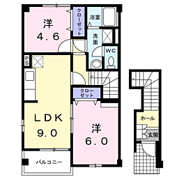 ロイヤルシャトー 2LDKの間取図画像