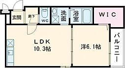 ボワヴェール 1LDKの間取図画像