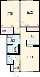 シャーメゾン花水木A 2LDKの間取図画像