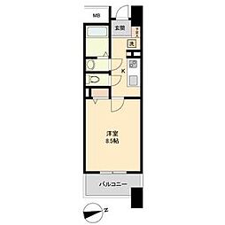 パークフラッツ五橋 1Kの間取図画像