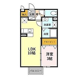 リシェス・オカザキ2 1LDKの間取図画像