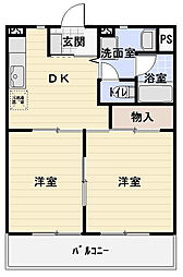 プロスペール 2DKの間取図画像