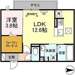 TORISIA添地町 1LDKの間取図画像