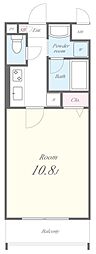 ルミナス都 1Kの間取図画像