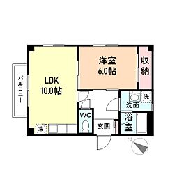 クリオ京田 1LDKの間取図画像
