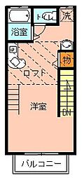 ベルメゾン壱番館 ワンルームの間取図画像