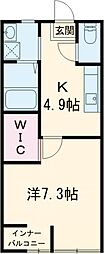 スフィーダI 1Kの間取図画像