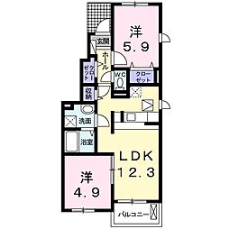 イーハ・トーブ2 2LDKの間取図画像