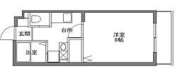 ハース若林 1Kの間取図画像