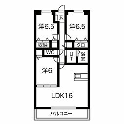 ヴィラ・エンブレイス 3LDKの間取図画像