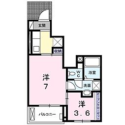 コートハウス安塚 2Kの間取図画像