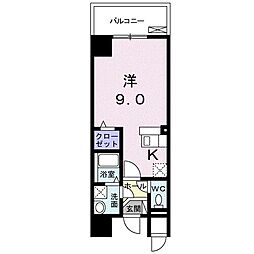 グランアベニュー3 ワンルームの間取図画像