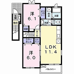 マイネファミーリエ1 2LDKの間取図画像