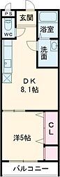 フジパレス堺鳳中2番館 1DKの間取図画像