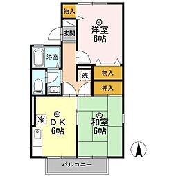 パレス・ヴァンベール 2DKの間取図画像