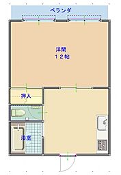 リバーフィールド 1DKの間取図画像