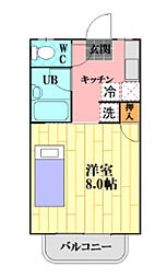 カルチェラタンC 1Kの間取図画像