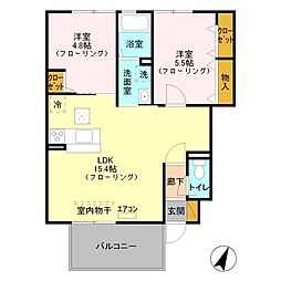ヴィラSakuraA 2LDKの間取図画像
