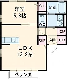 アルバ 1LDKの間取図画像