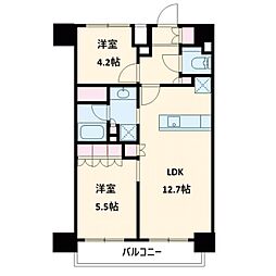 ザ・パークハビオ同心 2LDKの間取図画像