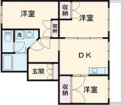 サンハイム幸 3DKの間取図画像