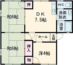 コーポ稲荷B 3DKの間取図画像