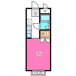 キャビン25 ワンルームの間取図画像