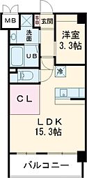 ウイングス熊手 1LDKの間取図画像