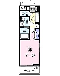 リアン 1Kの間取図画像