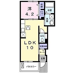ラフィーナA 1LDKの間取図画像