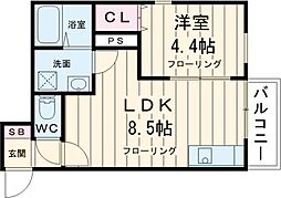 K-plus1 1LDKの間取図画像