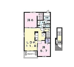 クラール丸亀原田B 2LDKの間取図画像
