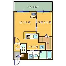サンコート円山ガーデンヒルズ 1LDKの間取図画像