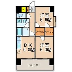 フェリススクエア 2DKの間取図画像