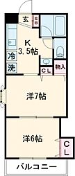 リビオン新茂原 2Kの間取図画像